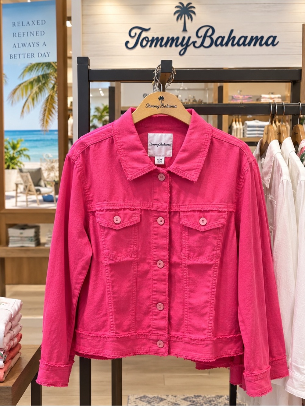 Tommy Bahama Bright Pink Linen Jacket M